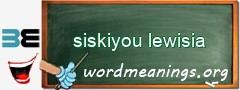 WordMeaning blackboard for siskiyou lewisia